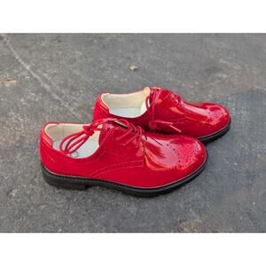 Thestron Mens Lace Up Golf Shoes Sz 8.5 Professional Spikes Turf Training Red